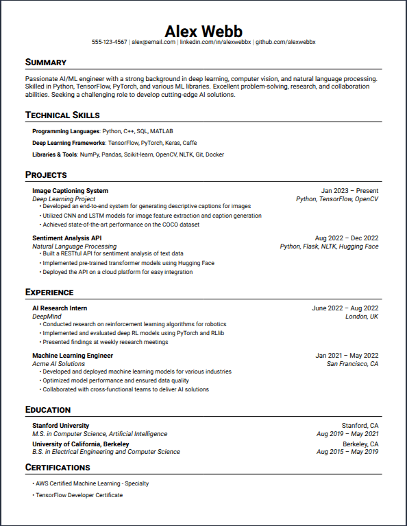 Minimal Modern template preview